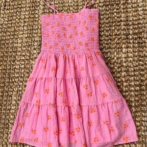 Altar’d State Pink and Orange smocked Floral Kids Dress Size XS